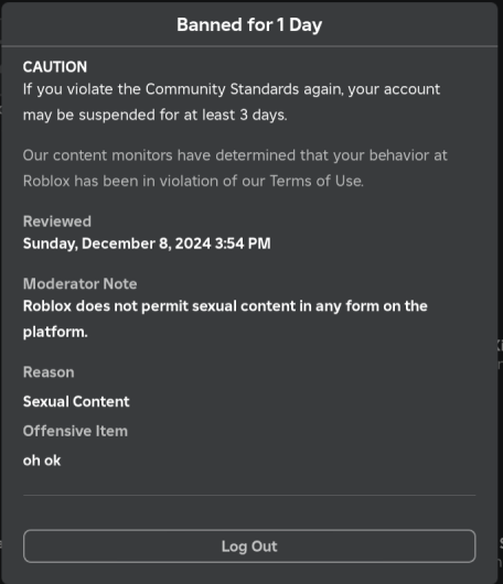 ZACKfgteev1's tweet photo. my friend got ban for the stupidest reason @Roblox @Roblox_RTC https://t.co/7Q6Ns1EaE6