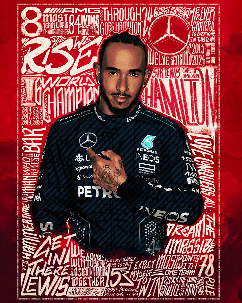 amgmotorsport's tweet photo. Every win, every title, every moment together. ✨ #LH44 x Mercedes is a legacy unmatched. 💛💜
 
Let’s do this one final time 👊
 
#F1 #AbuDhabiGP #WeLivePerformance #WorldsFastestFamily https://t.co/i8XkJPVu3I