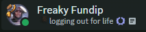 FreakyFundip's tweet photo. @discord_support hey guys, what is this new blue symbol that showed up? I can't find it anywhere and it popped up today https://t.co/dryOIE7NEt