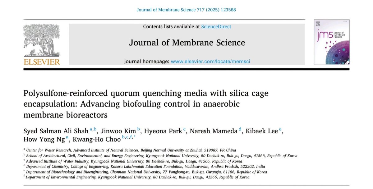Syed Salman Ali Shah (@salmankakakhell) on Twitter photo Pleased to share our latest work in <a href="/J_Membrane_Sci/">Journal of Membrane Science</a> addressing the challenge of protecting functional microbes from organic solvents and integrating them with the most extensively utilized polymer for membrane fabrication.
More details: doi.org/10.1016/j.mems… Pleased to share our latest work in <a href="/J_Membrane_Sci/">Journal of Membrane Science</a> addressing the challenge of protecting functional microbes from organic solvents and integrating them with the most extensively utilized polymer for membrane fabrication.
More details: doi.org/10.1016/j.mems…