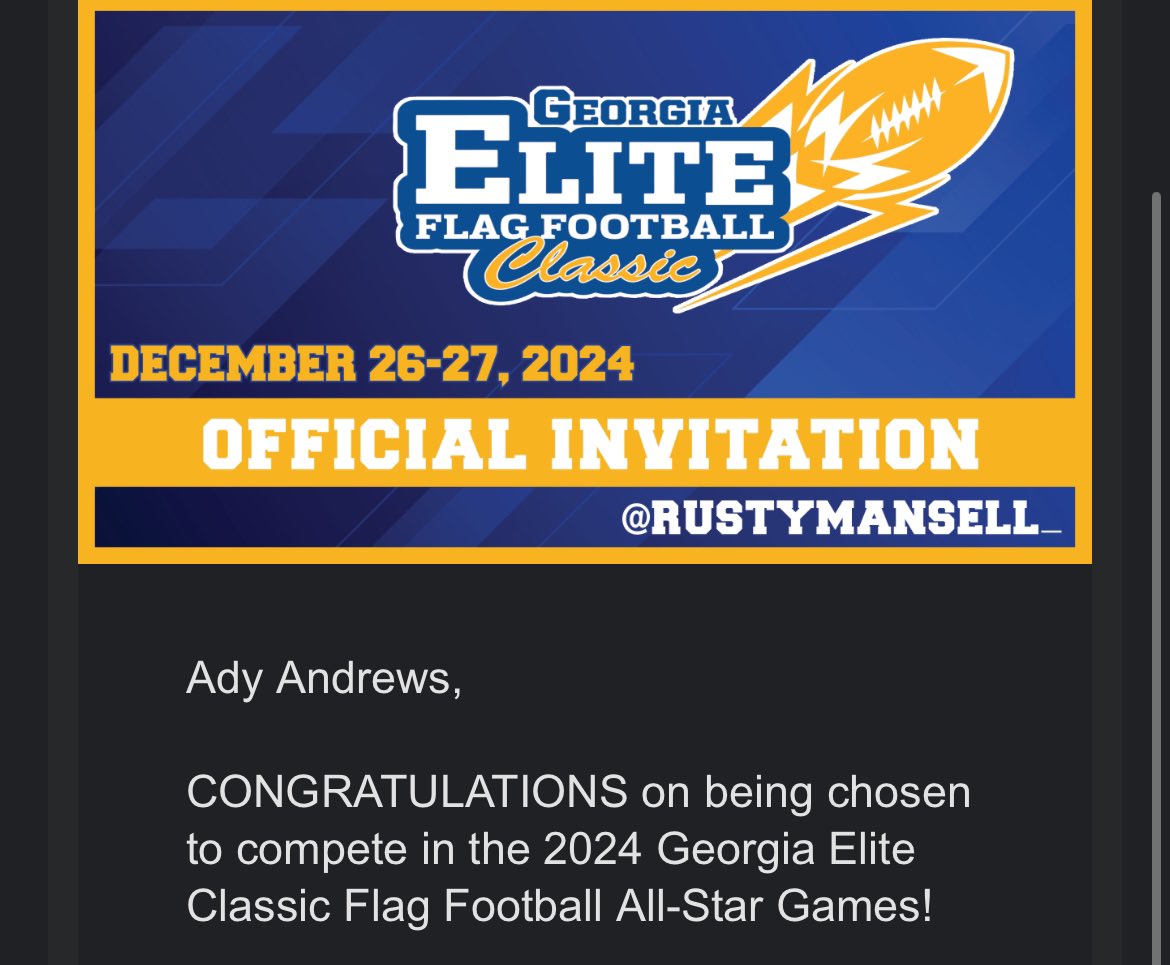 Received an invitation to participate in the Georgia Elite All-Star Games 🙏🏼 <a href="/RustyMansell_/">Rusty Mansell</a> <a href="/GAEliteClassic/">GeorgiaEliteClassic</a> <a href="/scoreatlanta/">SCORE Atlanta</a>