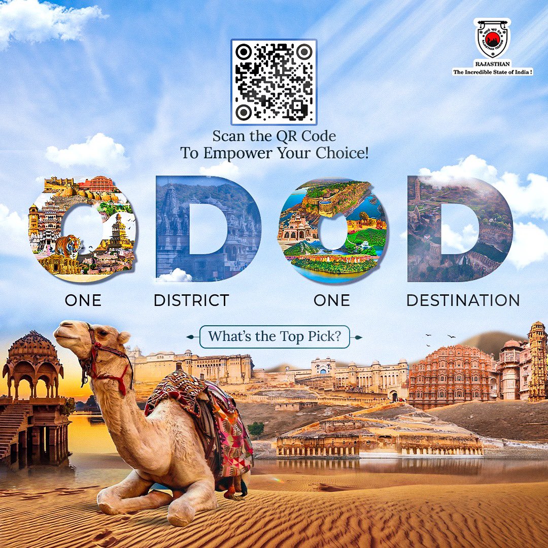 my_rajasthan's tweet photo. Unveil the hidden treasures of Rajasthan with “One District, One Destination” campaign. Your district has a unique story, vibrant culture, and breathtaking beauty.
#OneDistrictOneDestination #ODOD #Destination #RajasthanTourism #Rajasthan https://t.co/xFLZcHABVb