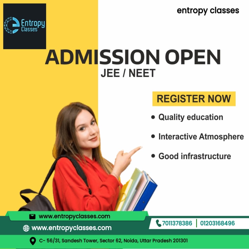 ClassesEntropy's tweet image. Believe in the potential within you. At Entropy Classes, we empower students to trust their abilities and reach for the stars. Your journey to IIT JEE success begins with self-belief.  #EntropyClasses #IITJEE #Noida #NEET #success  #Olympiads 
📞 7011378386