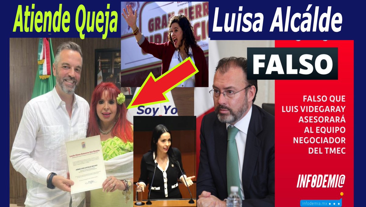 OROSOLIDORedes's tweet photo. 📢📢📢📢📢
Atienden Quejas!!!
Y Van Contra @LaydaSansores
Informó @LuisaAlcalde @PartidoMorenaMx
📢📢📢📢📢
📢Falso!!!
que #Videgaray asesore
la negociación del #TMEC
📢📢📢📢
Identidad de Senadora panista que
dio el segundo #Botonazo https://t.co/EBqUPfpcJB https://t.co/70TFsKGaEM