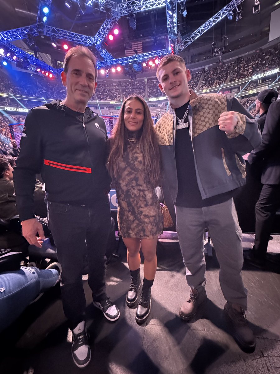 With <a href="/KINGCALLUMWALSH/">KING CALLUM WALSH</a> and <a href="/TabathaRicci/">Tabatha “BABY SHARK” Ricci 🦈</a> at the Greatest Show on Earth #ufc310 #LasVegas #promoting
