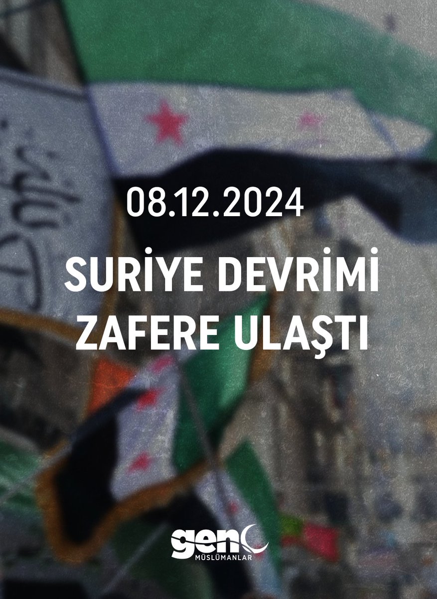 54 yıllık zalim Esed rejimi sona erdi. 
Özgür Suriye halkı kazandı!
Allah’ım sana hamd olsun. Allahu Ekber!