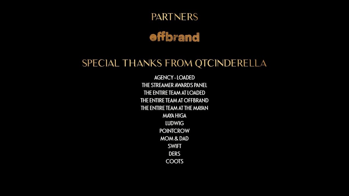 offbrand_studio's tweet image. That’s a wrap on this year’s @StreamerAwards
As always, thank you @qtcinderella and everyone for watching - goodnight!