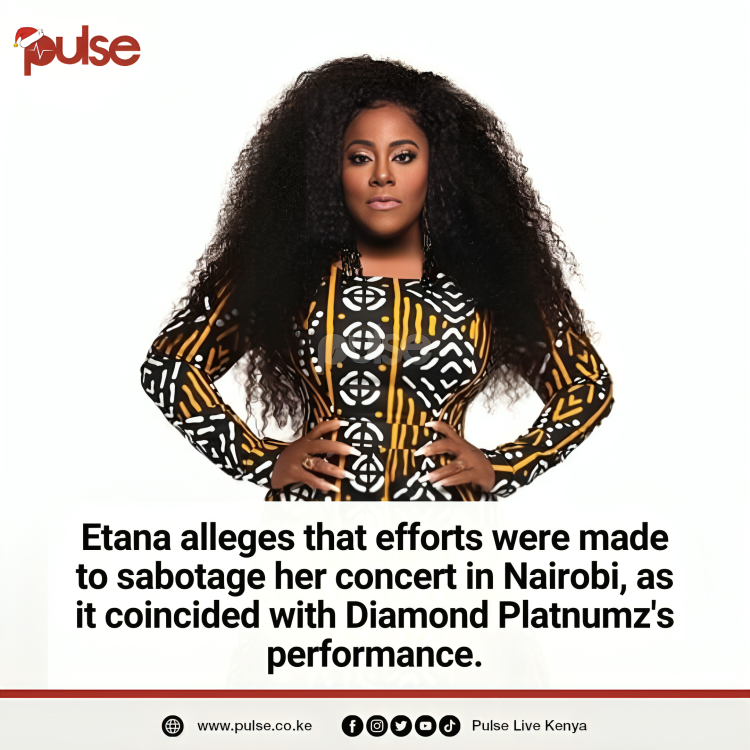 PulseLiveKenya's tweet photo. Etana alleges that efforts were made to sabotage her concert in Nairobi, as it coincided with Diamond Platnumz's performance.

#PulseEntertainment https://t.co/brzpnkWZag