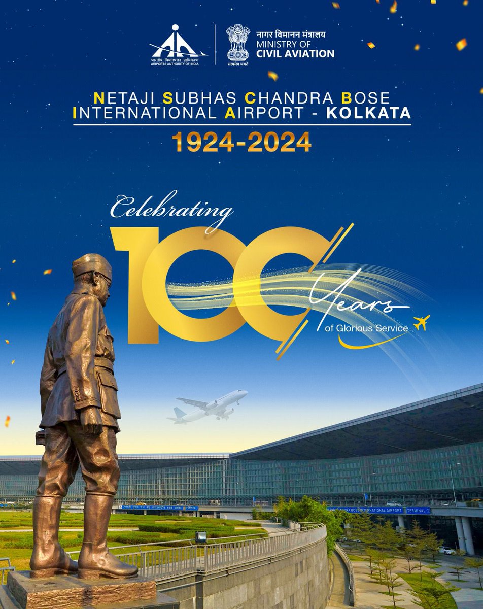 Airports Authority of India (@aai_official) on Twitter photo The Airports Authority of India proudly celebrates 100 Glorious Years of #KolkataAirport <a href="/aaikolairport/">Kolkata Airport</a>, a gateway that has seamlessly bridged the world with the soul of #WestBengal. Originally known as #DumDumAirport, this Iconic Airport stands as a testament to Timeless The Airports Authority of India proudly celebrates 100 Glorious Years of #KolkataAirport <a href="/aaikolairport/">Kolkata Airport</a>, a gateway that has seamlessly bridged the world with the soul of #WestBengal. Originally known as #DumDumAirport, this Iconic Airport stands as a testament to Timeless