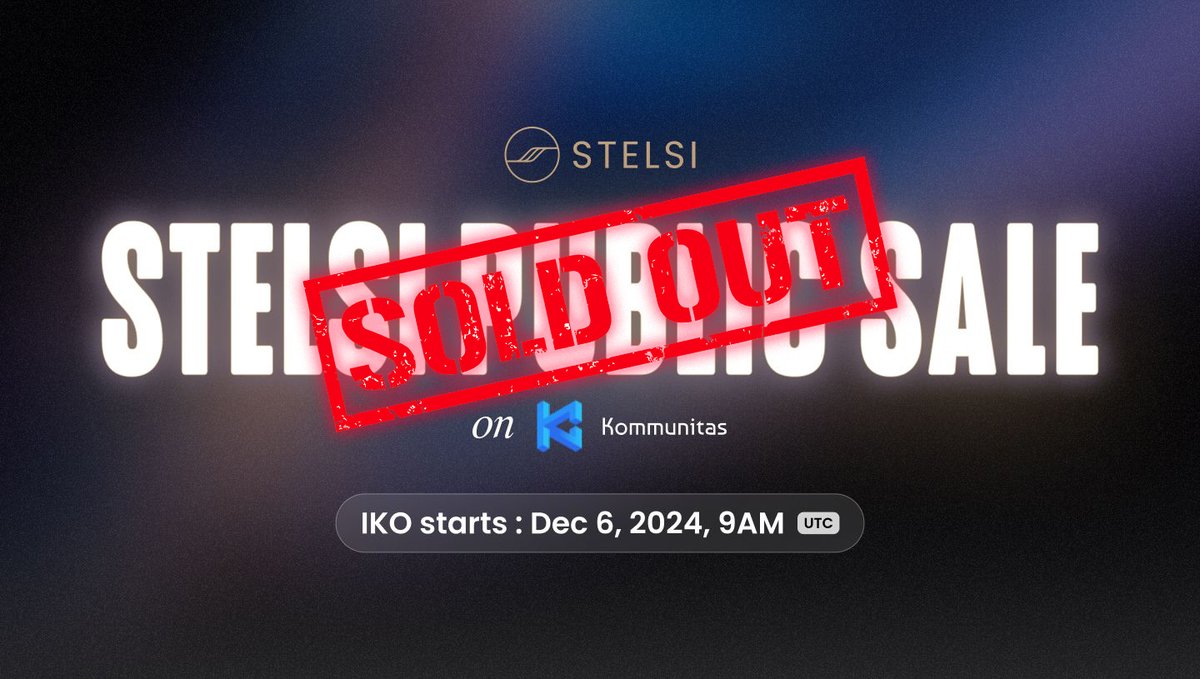 stelsiofficial's tweet photo. 🚀$STLS IKO SOLD OUT! 🎉
A huge thank you to the incredible @kommunitasnet  for your amazing support! 🙌https://t.co/6r1ZU7KXmp 

🔥Get ready for a major drop on December 9th!!
🥳Stay tuned for the big reveal!
#STLS #IKO #web3 #RWA #Architecture #soldout https://t.co/8Xo5J0ogOg