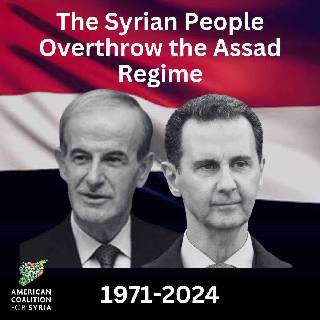 ACSyria's tweet photo. ✨A New Dawn for Syria✨
Today, we celebrate the Syrian people’s courage and resilience in overthrowing tyranny, and we stand with them in rebuilding a nation of hope and freedom. #democracy #justice #forSyria https://t.co/6LElBuFH7M