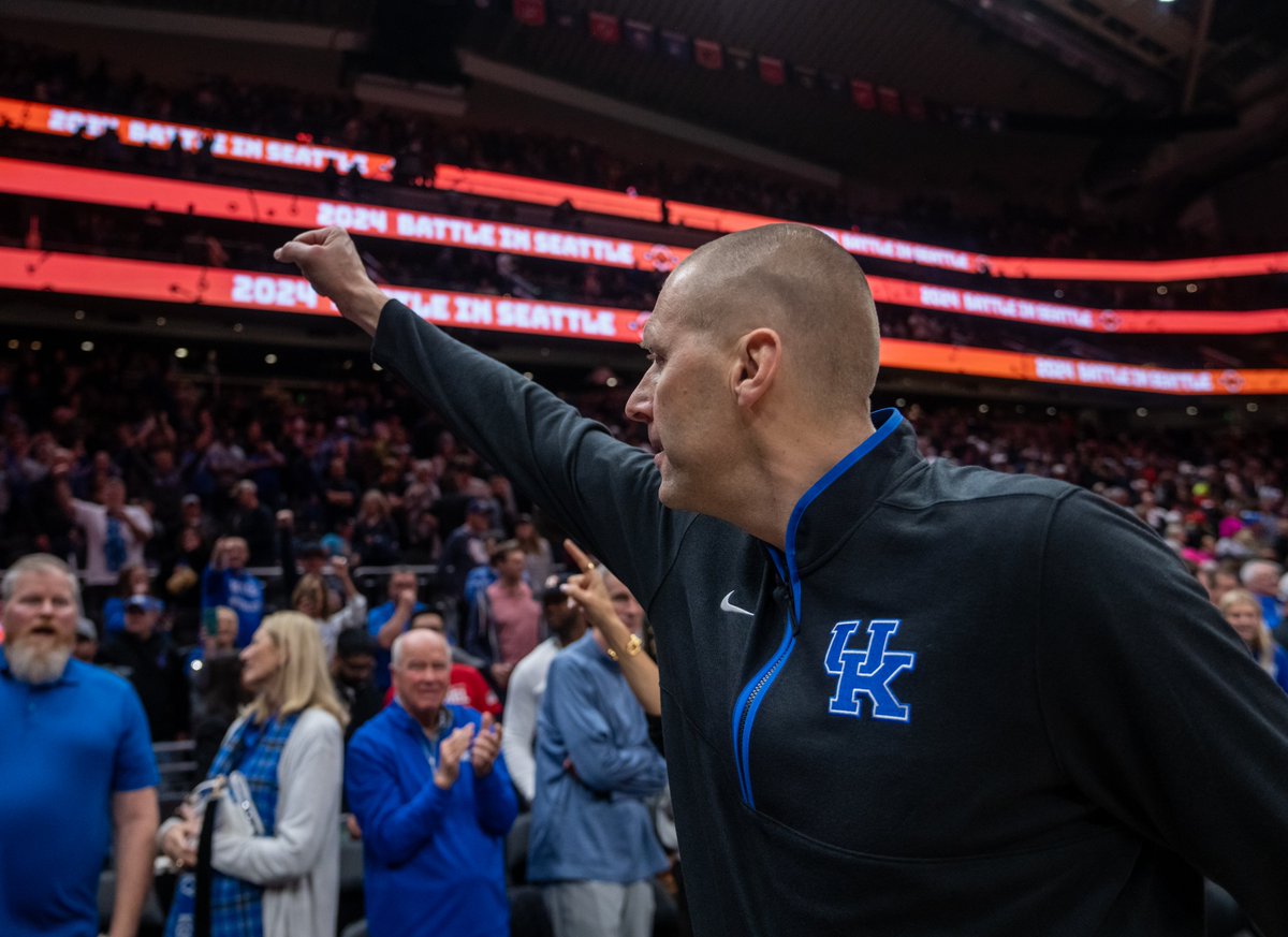 KSRonX's tweet photo. That "Coming back from a 16-point halftime deficit to beat Gonzaga in overtime without our starting point guard" feeling 😤

📸 Stephen Brashear-Imagn Images https://t.co/Qt0fHe75TX