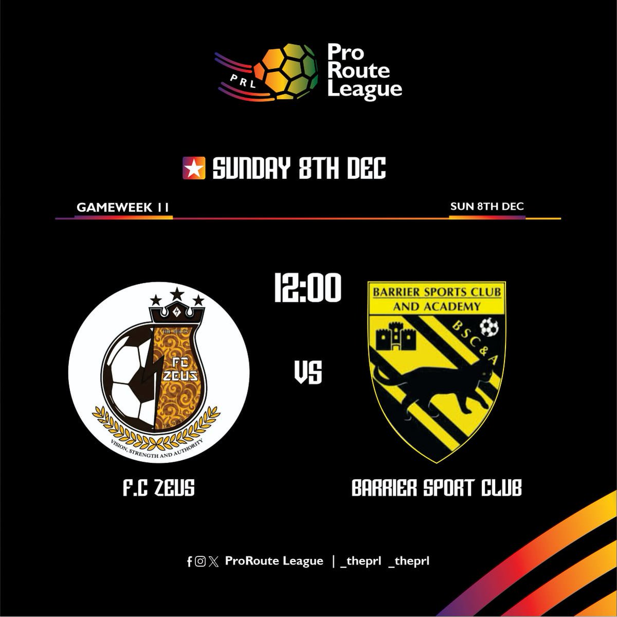 fczeus15's tweet photo. 🟤MATCHDAY!!! 🟤

Vs 🟨 BARRIER SC (Home) 
⏳ 12NOON
🗓️ DECEMBER 8TH SUNDAY 2024
🏟️ KFA PITCH

C'mon BOLTS💪🟤

#WEAREZEUS https://t.co/KZGsUONbZx