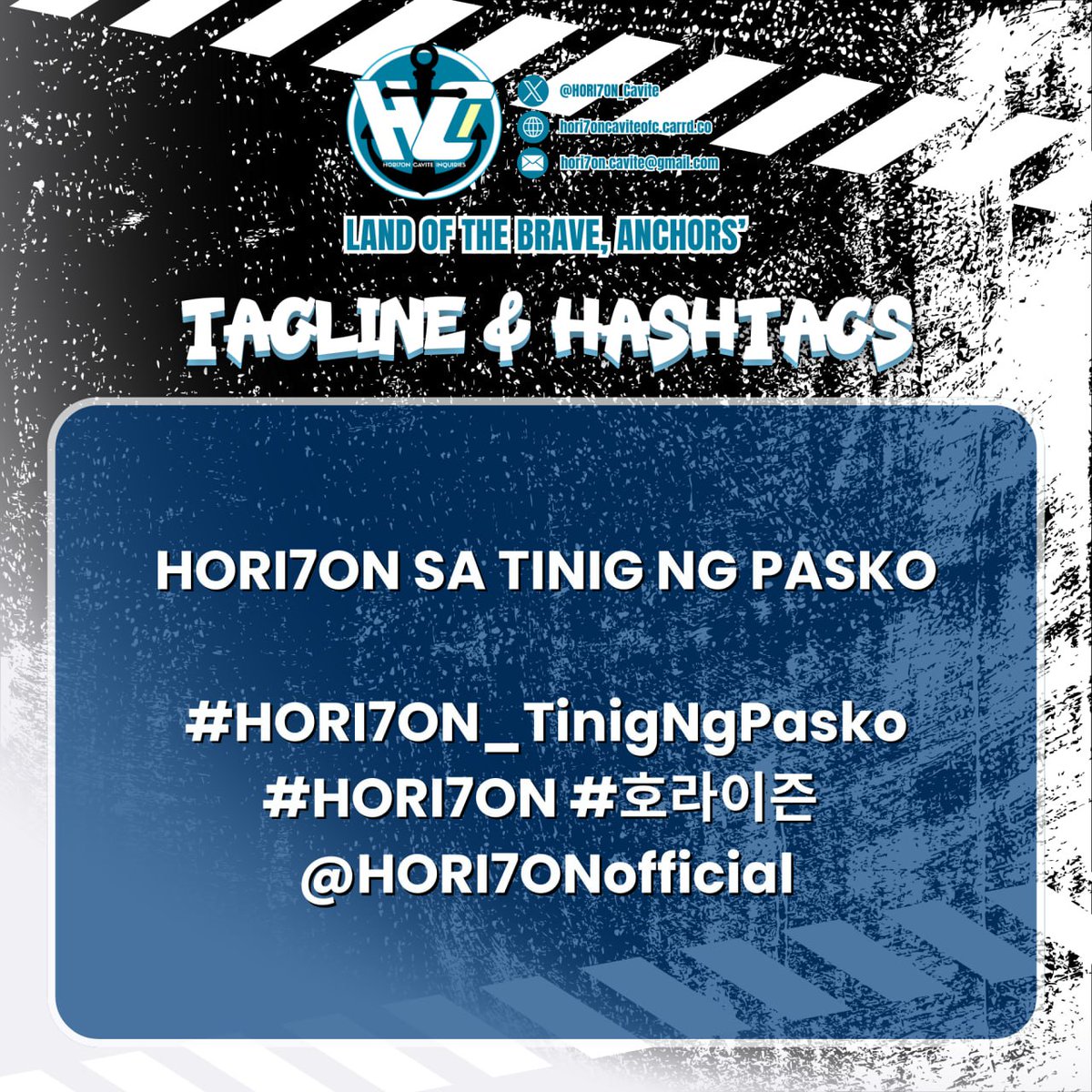 [🚨] TAGLINE AND HASHTAGS

Anchors, let's engage and hype today's tagline and hashtags. Copy and drop the official hashtags now:

HORI7ON SA TINIG NG PASKO

#HORI7ON_TinigNgPasko
#HORI7ON #호라이즌 
<a href="/HORI7ONofficial/">HORI7ONofficial</a>