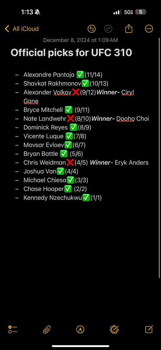 DoublemoveMMA's tweet photo. I was pretty successful on picks for UFC 310 #UFC310 https://t.co/xHXz9s9m4p