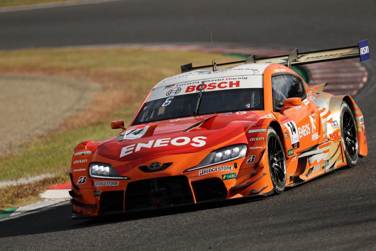 TOYOTA_GR's tweet photo. SUPER GT 最終戦
鈴鹿サーキット 決勝速報🚗🎡

GT500クラスは、
#36 au TOM'S GR Supra(坪井翔/山下健太)がライバルの追い上げからトップを堅守。ポール・トゥ・ウィンで今季3勝目🏆🍾✨

／／
予選でのドライバーズチャンピオンに続いて、チームチャンピオンも獲得🏆🏆
＼＼

6位 #14 ENEOS X PRIME GR Supra(大嶋和也/福住仁嶺)
9位 #38 KeePer CERUMO GR Supra(石浦宏明/大湯都史樹)
10位 #39 DENSO KOBELCO SARD GR Supra(関口雄飛/中山雄一)
までが入賞。

GT300クラスは、
#2 muta Racing GR86 GT(堤優威/平良響)がチャンピオンを諦めずにトップ争いを繰り広げ、惜しくも2位🥈✨
#31 apr LC500h GT(小高一斗/中村仁/根本悠生)が今季初表彰台3位🥉✨

最後まで熱い応援ありがとうございました!!!

#TOYOTAGAZOORacing
#PushingTheLimitsForBetter 
#GRスープラ #GRSupraGT500
#GR86 #LexusLC500h
#SUPERGT