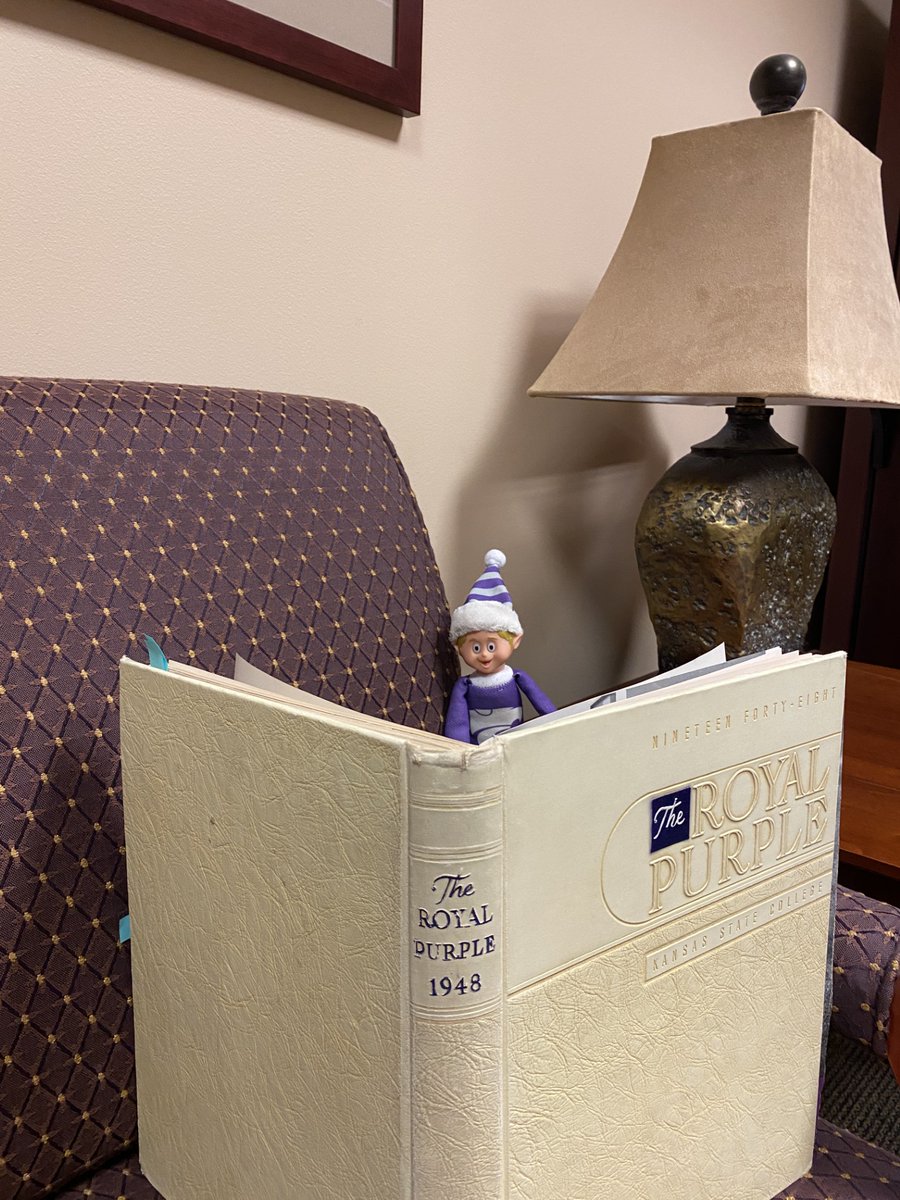 From campus classics like the Royal Purple yearbook to winter wonders, Ernie's getting into the spirit, one story at a time. What’s on your holiday reading list? 🎄💜
