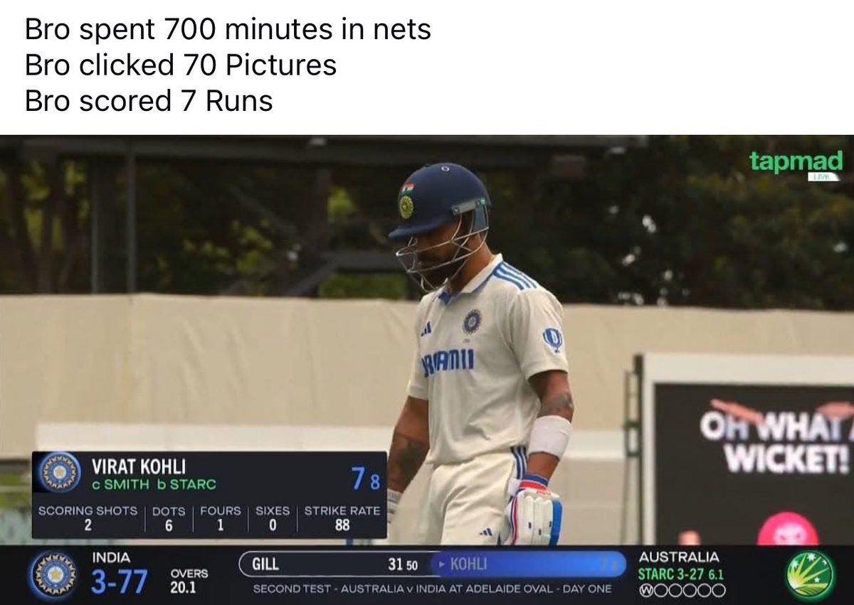imdebanil's tweet photo. Somewhat I feel this is true.. Time to retire sir and please give other chance #AdelaideTest #INDvsAUS @BCCI @imVkohli https://t.co/ffotmyauQ4