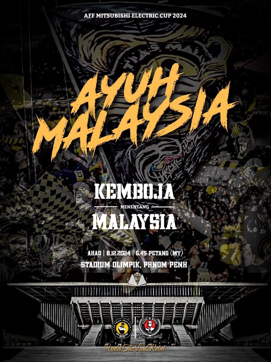 GateHBoys's tweet photo. MATCHDAY !!!
Perlawanan pertama hari ini. Ayuh Malaysia!
Doakan kemenangan buat HARIMAU MALAYA!
#AFF2024 #DemiMalaysia
#ultrasmalaya #untilthelastrebel
#gatehboys #loyalrespectproud
#merdekapalestin #gomomalaysiagomo https://t.co/M80ZbPWQRw