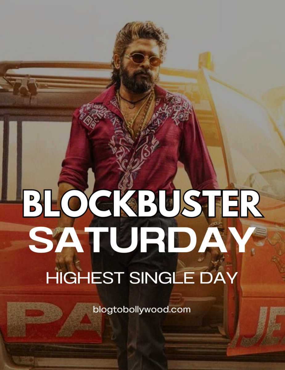 BlogtoBollywood's tweet photo. 🚨 #Pushpa2TheRule (Hindi) is on a RAMPAGE at the Box Office! 🔥
💥 Saturday was HISTORIC, posting the BIGGEST SINGLE DAY EVER for a Hindi film.
And Sunday? It will be huge.
💰 Day 1: ₹72 Cr
💰 Day 2: ₹59 Cr
💰 Day 3: ₹74 Cr
🎯 Total: ₹205 Cr nett

🔥 #AlluArjun https://t.co/EUxtghvm43