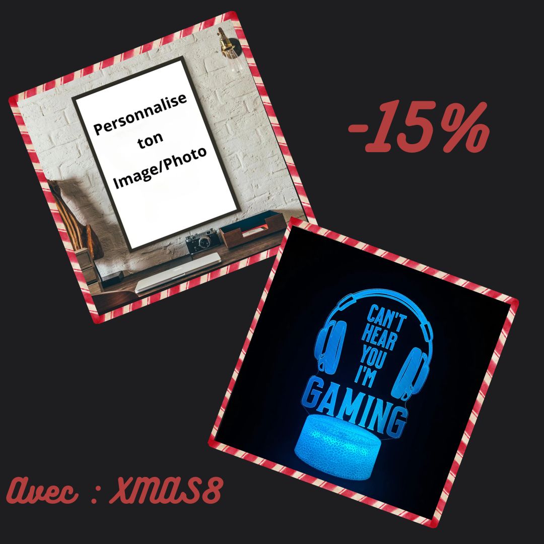 UnitGeeK's tweet photo. Nous sommes déjà au 8e jour du calendrier de l'avent ! Aujourd'hui, profitez de 15% de réduction jusqu'à minuit sur les lampes et posters personnalisables avec le code promo : XMAS8 ! 🎁🎄
#adventcalendar #boutique #gaming #unitgeek https://t.co/YTaHYId7Mk