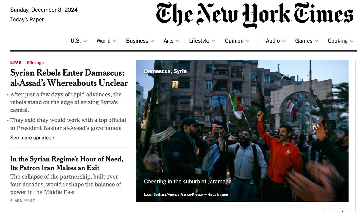 brian_jphillips's tweet photo. Concept note: A lot of media organizations used to refer to HTS as terrorists. Recently and certainly today, most seem to be saying insurgents or rebels. Even Fox says rebels. https://t.co/861LTOkIc2