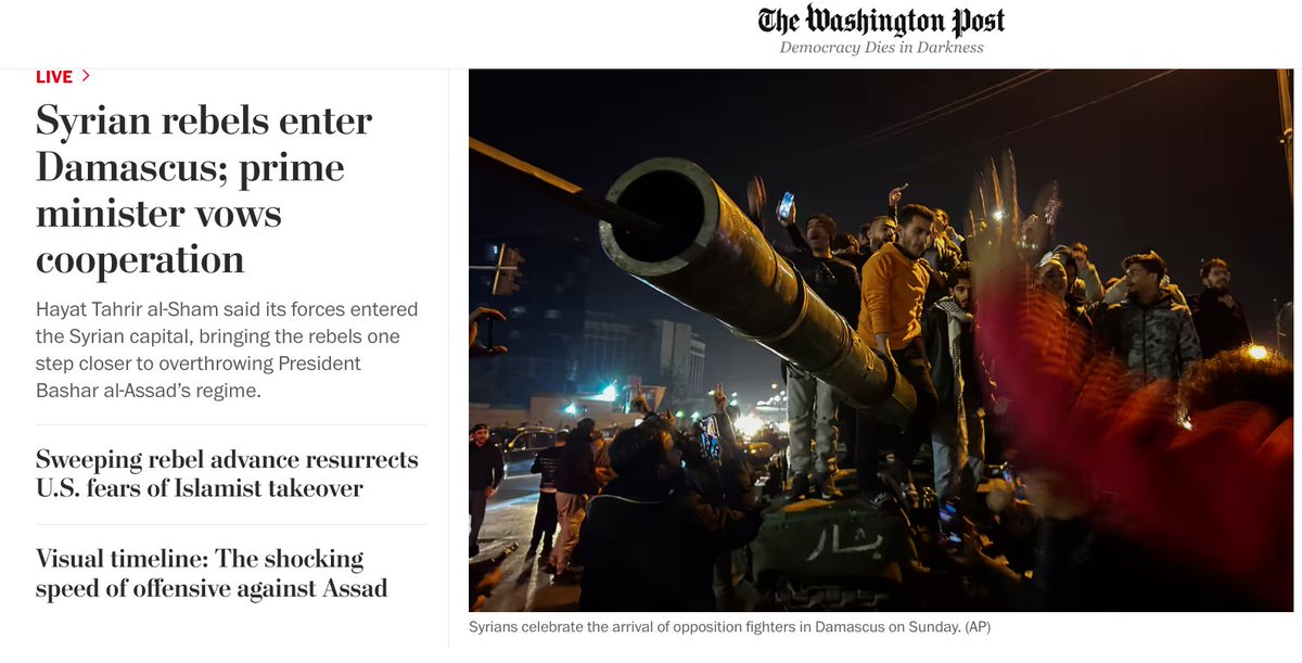 brian_jphillips's tweet photo. Concept note: A lot of media organizations used to refer to HTS as terrorists. Recently and certainly today, most seem to be saying insurgents or rebels. Even Fox says rebels. https://t.co/861LTOkIc2