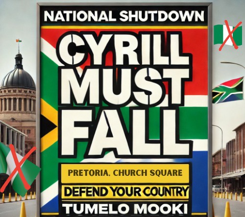 #NationalShutdown

Cyril Ramaphosa is a liability to Bantu South Africans.

From CODESA to Constitution.

64.2% Bantu South Africans live in Poverty under the Best Constitution for European.

RAMAPHOSA MUST FALL 
CYRIL MUST RESIGN
NATIONAL SHUTDOWN 

#NationalShutdown