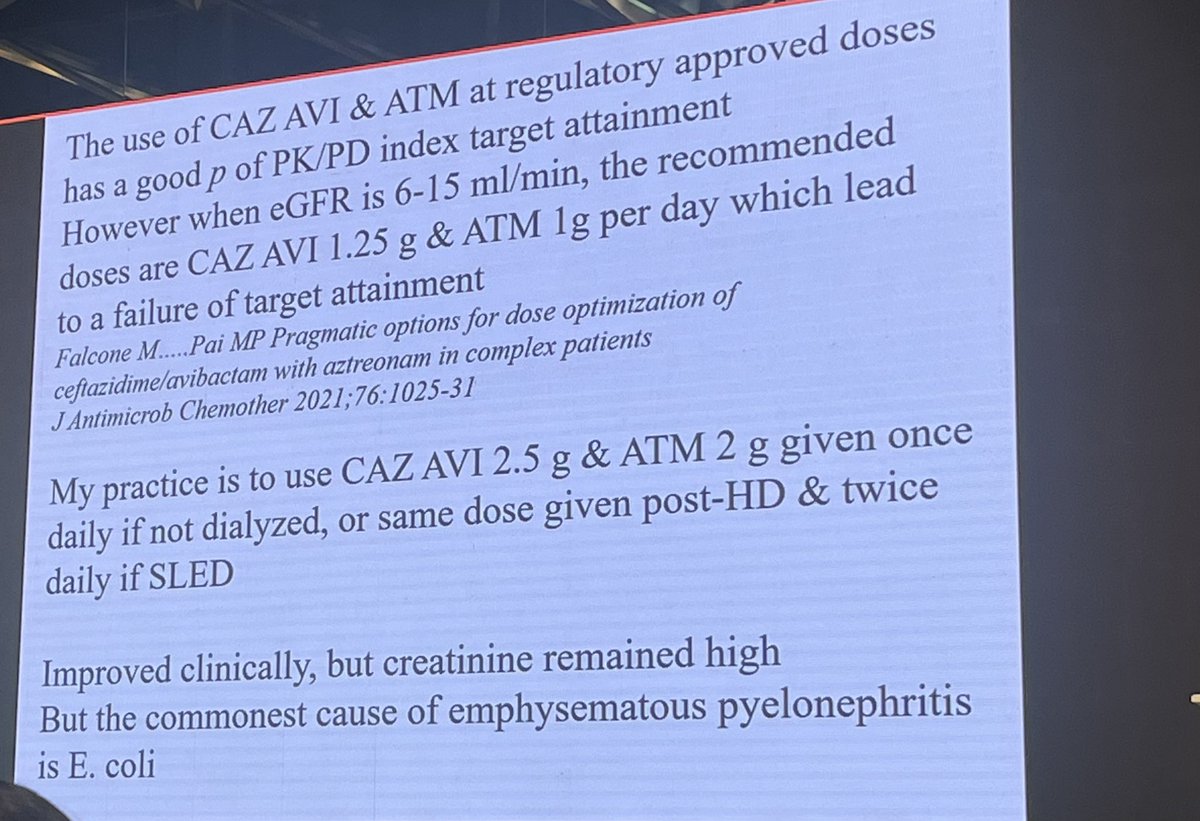 🦠What antibiotic to use for Carbapenem resistant Enterobacterales 

✅Ceftazidime Avibactam with Aztreonam ⏬dosing 

 🗣️by Dr Rajeev at #ApExPathshala2024