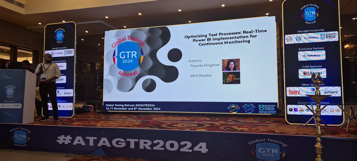 TestingRetreat's tweet photo. Track 1 Session 3 #ATAGTR2024:“Optimizing Test Processes Real Time Power BI Implementation for Continuous Monitoring”by Priyanka Hingmire and Akhil Bhaskar
@AgileTAlliance @adigindia 
@rajputabhay017 @Fiserv
@Tietoevry @QAMENTOR1
@ISquareIT @meet_tweet_
@SelectorsHub @TheTestChat https://t.co/ao0PXeIDC5