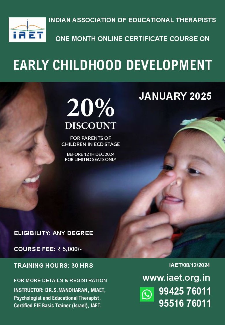 IAETonline's tweet photo. Early Childhood Development (ECD) Course by IAET. For more details and registration Contact on WhatsApp 9942576011. Mobile Phone Numbers: 9551676011 & 9551076011. #earlychildhooddevelopment #basicconceptstraining #EducationalTherapy #cognitiveeducation #basicconcepts #iaet https://t.co/ydxOf09RGL