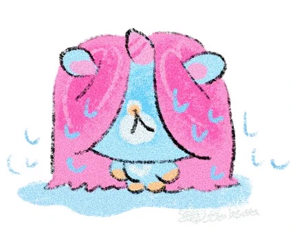 雨に降られたココちゃん #キャラサイ #今日のココユニちゃん