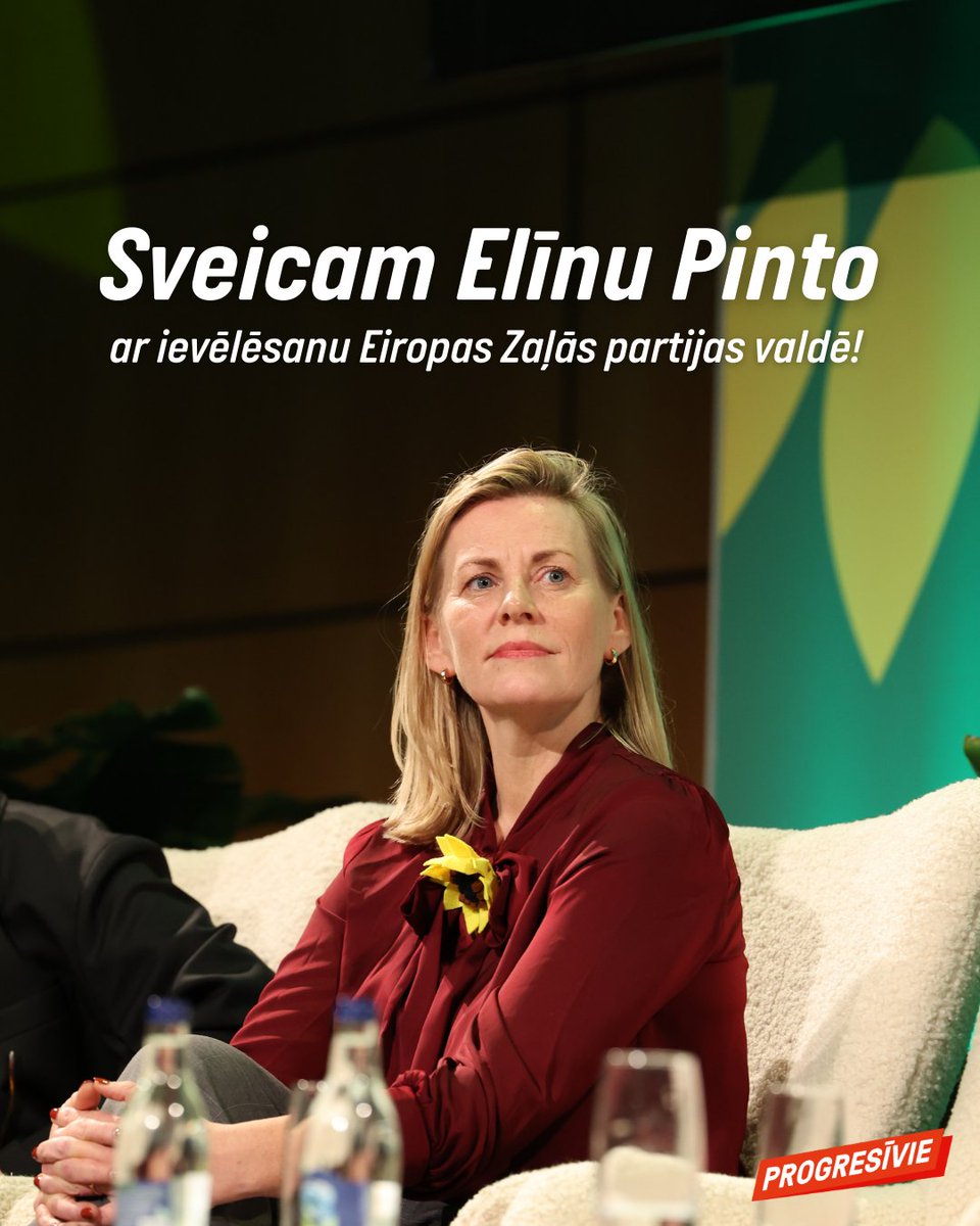 Lepojamies ar Elīnu Pinto, kas 39. Eiropas Zaļās partijas kongresā Dublinā, Īrijā, tika ievēlēta valdē! 🎉

@eliinapinto: “Zaļā, progresīvā politika šodien nozīmē sargāt brīvību, vides vērtības un taisnīgas iespējas ikvienam. Mums Latvijā ir būtiska pieredze, ko ienesīšu Eiropas