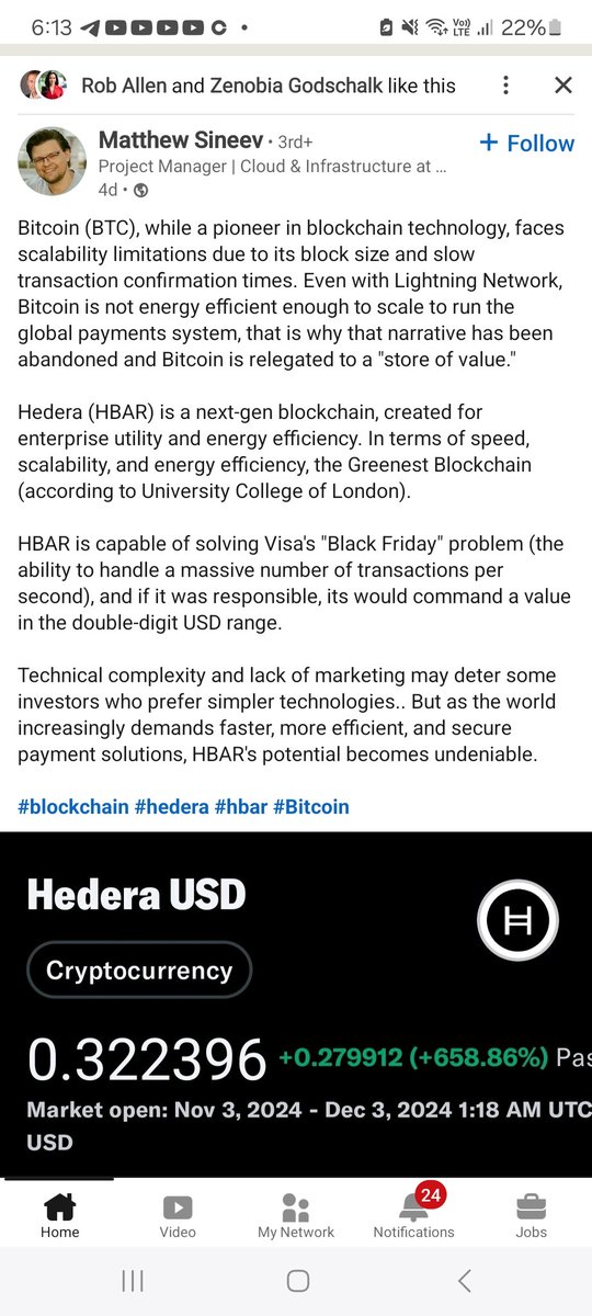Hbar_Aus's tweet photo. Mathew from #Costco IT department hitting the nail on the head with $hbar #hedera https://t.co/gcgbyEu4yZ