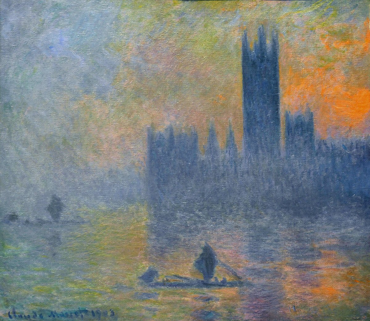 Houses of Parliament, Fog Effect, 1903 #artbots #monet