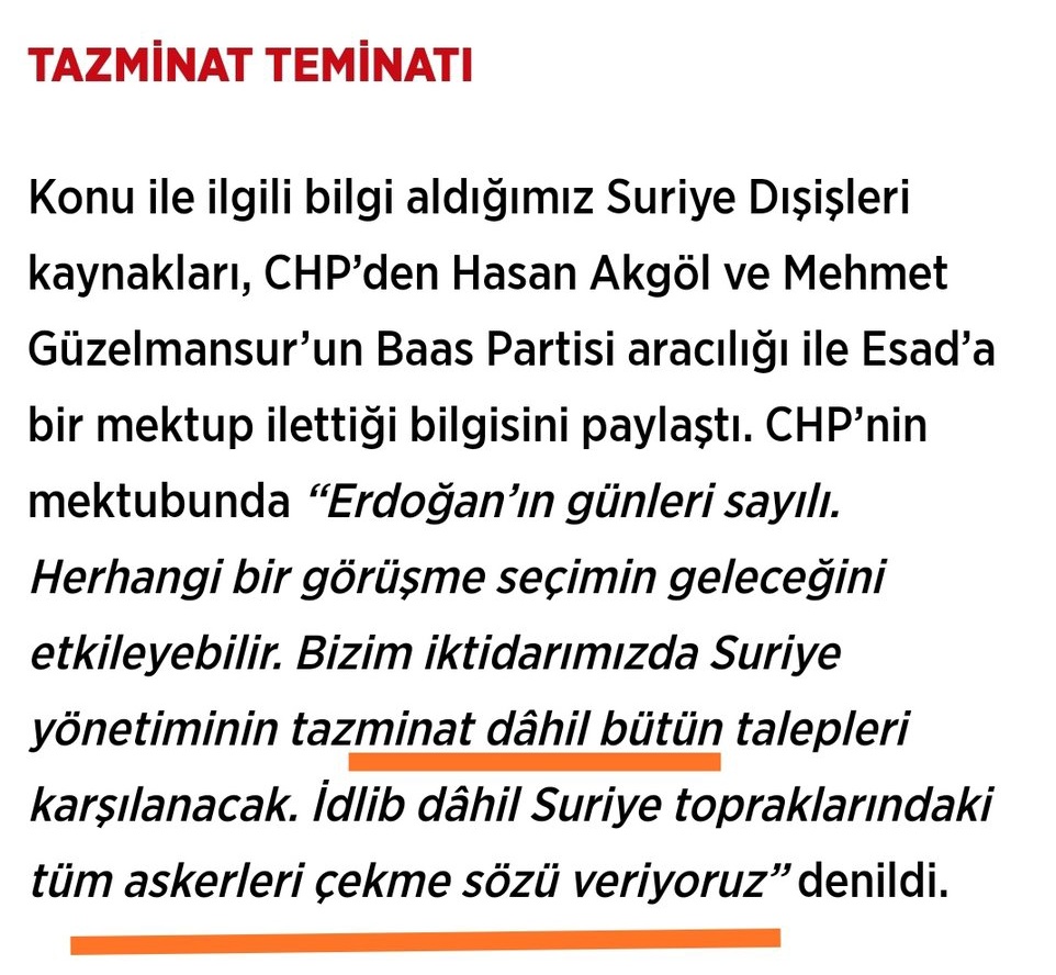 CHP'ye kalsa tazminat ödeyecektik Esed'e :)))