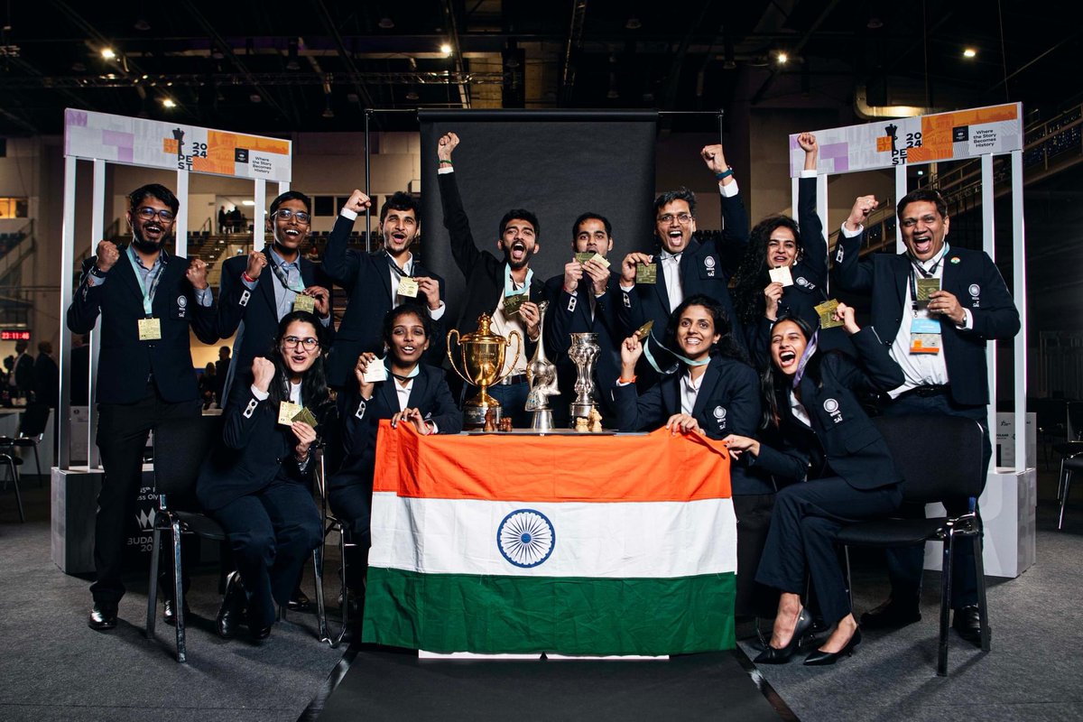 Indian Chess Team Honored with India Sports Leaders Award 2024 by CNBC TV18 for their historic achievement of winning double gold at the Chess Olympiad. This celebrates India’s dominance in both the men’s and women’s sections for the first time in 95 years of Olympiad history.