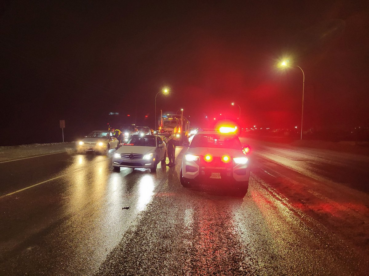 BC Highway Patrol officers are covering a lot of ground for #LightUpTheProvince. This checkstop is along Highway 97 at Northern Lights Drive, Fort St. John