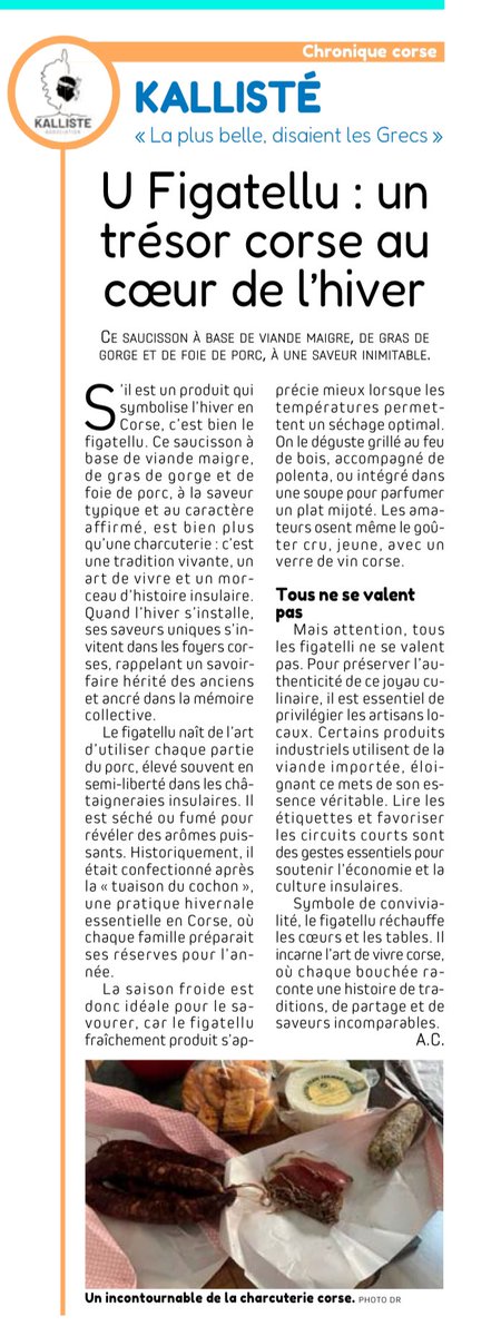 Qui a pu déjà savourer un bon figatellu cette année ? 😋 
La rubrique de la semaine dans <a href="/lamarsweb/">La Marseillaise</a> 🗞️