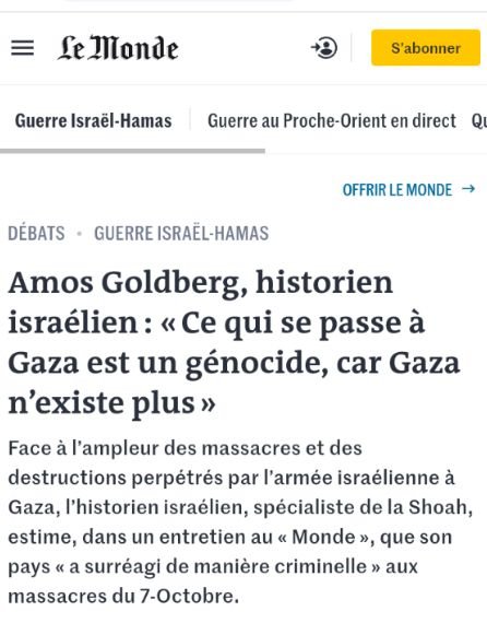JamesD185801's tweet photo. @MelkiMuriel @amnestyfrance Cet historien juif israélien spécialiste de la Shoah va être traité d'antisémite par les inconditionnels du criminel génocidaire #Netanyahou 

Ce qui se passe à #Gaza est un génocide @amnesty https://t.co/AhUvbhg6PZ