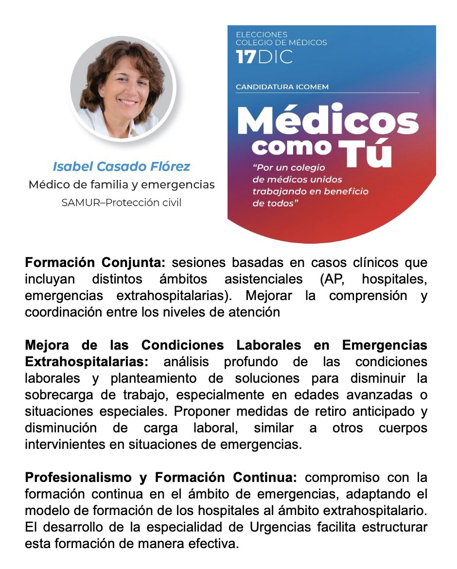Algunas propuestas de nuestra vocal de Urgencias, Isabel Casado, médico del SAMUR

Somos #MedicosComoTu 

Te escuchamos
- WhatsApp: chat.whatsapp.com/JEKpgDJvbvo5QB…
- Telegram: t.me/+yFigBrlLWDNjN…

Más info
- Canal WhatsApp  whatsapp.com/channel/0029Va…
- ⁠medicoscomotu.com