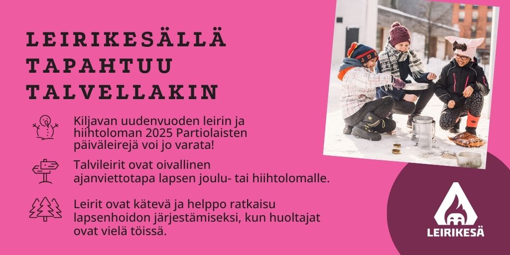 HOX, tarjolla tekemistä 7–15-vuotiaille!📣 Ilmoittautuminen talvileireillemme on käynnissä. Tarjolla on yö- ja päiväleirejä. Leireistä 1. on Uudenvuoden yöleiri Hyvinkään Kiljavalla 28.12.24–3.1.25. 
VARAA paikka tästä 👇: varaus.leiri.fi/tapahtumat/

#talvileiri #lapset #nuoret 💚