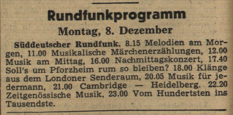 66_RP_ORIGINAL's tweet photo. 📰📻#OTD #50s #Retro #Vintage #Ad #VintageAd #Listings #RadioGuide #Werbung #Reklame #Zeitung #Radio #Programm #Radioprogramm #Rundfunk #SüddeutscherRundfunk #BaWü
Programm des Süddeutschen Rundfunks (SDR) am 8.12.1952
in Badische Neueste Nachrichten:https://t.co/c29ahs2bwf https://t.co/wU8vuEtudD