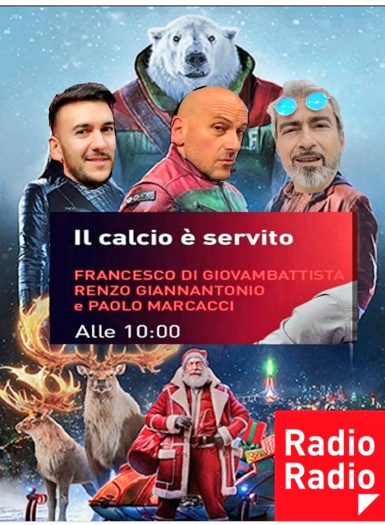 RenzoGiannanto1's tweet photo. Dalle 10:00 alle 13:00 #IlCalcioÈServito si sente solo su @RadioRadioWeb (FM 104.500 - DAB - App) con @FradigioRR & @PaoloMarcacci feat. @steagresti @maxcek #BomberPruzzo #FAspri @AlfonsoRaniero @sandro_diloreto @MichaelCuomo7 @MarcoGiordano6 @enricocamelio @Erfaina1988 https://t.co/wbqv0jTXyA