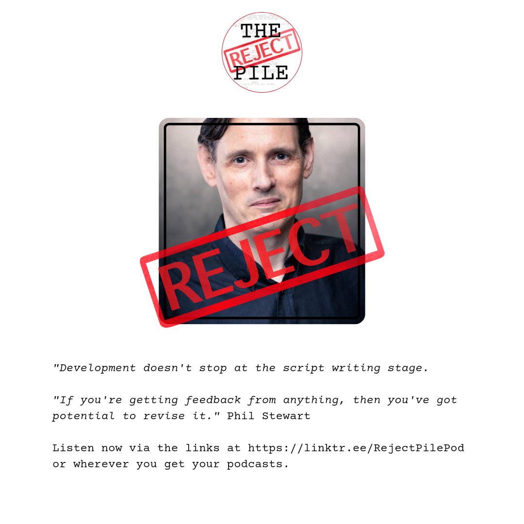 "Development doesn't stop at the #script #writing stage.

"If you're getting feedback from anything, then you've got potential to revise it." Phil Stewart (<a href="/zenithbootleg/">Phil Stewart</a>
).

Listen now via the links at linktr.ee/RejectPilePod or wherever you get your #podcasts. 

#scriptwriting