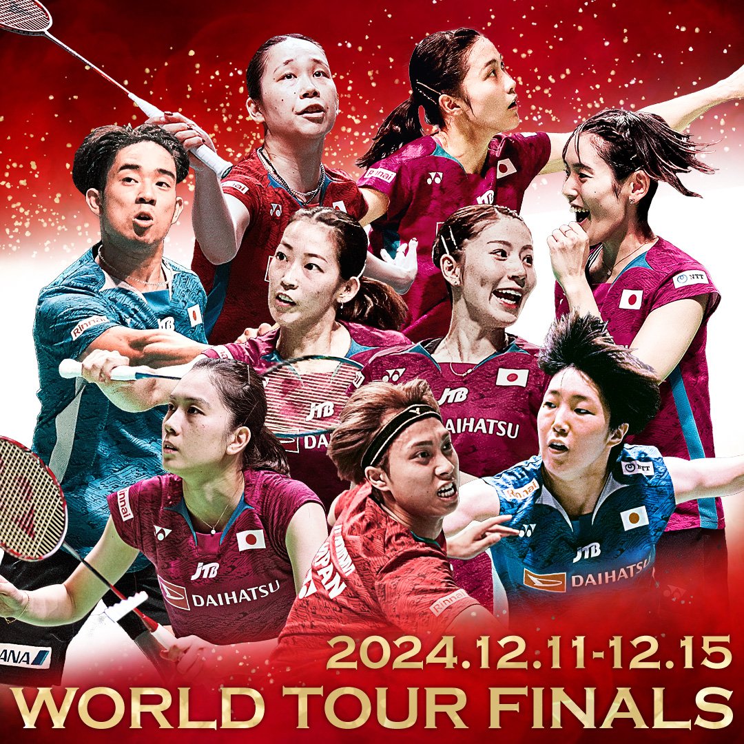 Badminton_BAJ's tweet photo. 【ツアーファイナルズ2024🏸】
バドミントンの年間チャンピオンを決定する #ツアーファイナルズ  🏸
テレビ朝日での放送が決定しました！

📺️12月15日（日）は地上波放送📺
⏰25時55分～28時00分

大会1日目から最終日の決勝までをCSテレ朝チャンネル2で放送。
また、グループステージの一部を『テレビ朝日スポーツ公式YouTube』での配信も実施します！

放送予定はこちら💡↓
https://t.co/wRmhINB98P

#BIRDJAPAN の活躍をぜひご覧ください✨