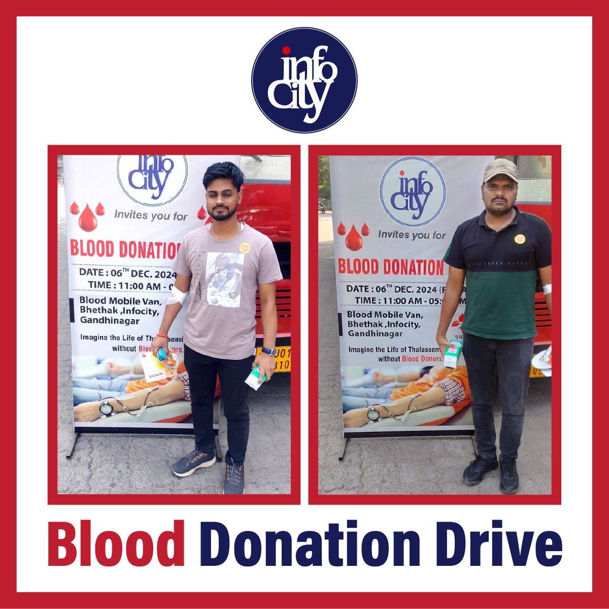 InfocityITHub's tweet photo. """On December 6th, We at Infocity united for a meaningful cause—hosting a blood donation camp. Together, we made a difference, one drop at a time. 🩸❤️.                          
 #BloodDonationCamp #ITCares #MakingADifference""" https://t.co/a9TmNlVucA