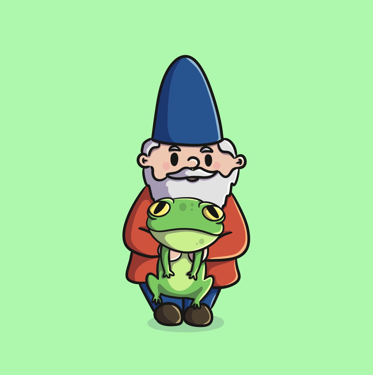 A lil gnome and his frog 💚