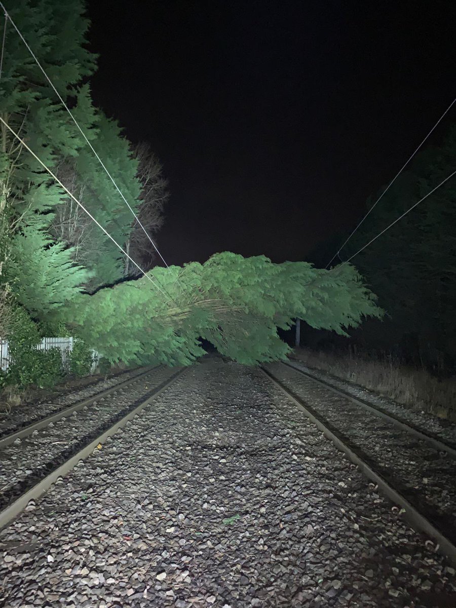 Birmingham New Street (@networkrailbhm) on Twitter photo ⛔️The Cross City line between Redditch/Bromsgrove and Lichfield is closed today
🌳Tress have damaged the overhead power lines at Blackwell, Longbridge and Gravelly Hill
👷🏽‍♂️We will fix as safely and quickly as possible
ℹ️Check <a href="/WestMidRailway/">West Midlands Railway</a> for travel info ⛔️The Cross City line between Redditch/Bromsgrove and Lichfield is closed today
🌳Tress have damaged the overhead power lines at Blackwell, Longbridge and Gravelly Hill
👷🏽‍♂️We will fix as safely and quickly as possible
ℹ️Check <a href="/WestMidRailway/">West Midlands Railway</a> for travel info