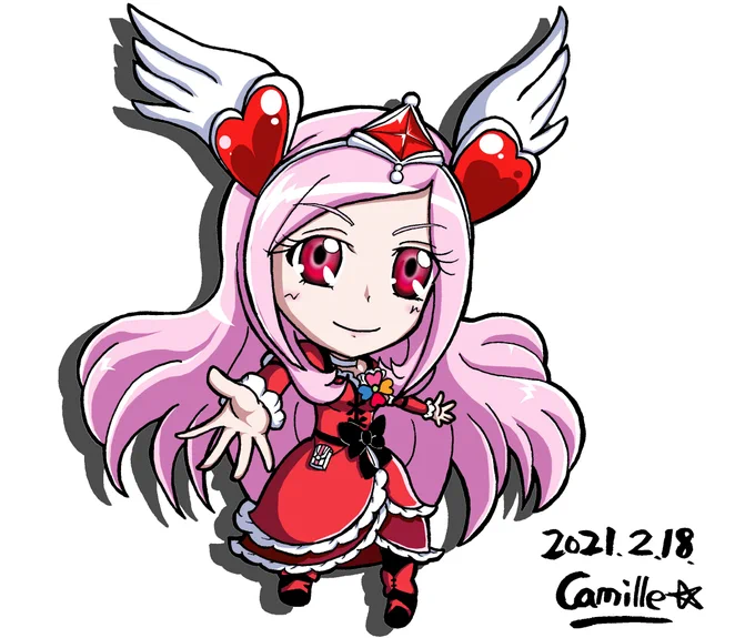 毎年描いてるキュアパッション。デフォルメの推移 #画廊Camille 